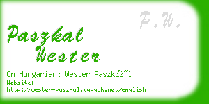 paszkal wester business card